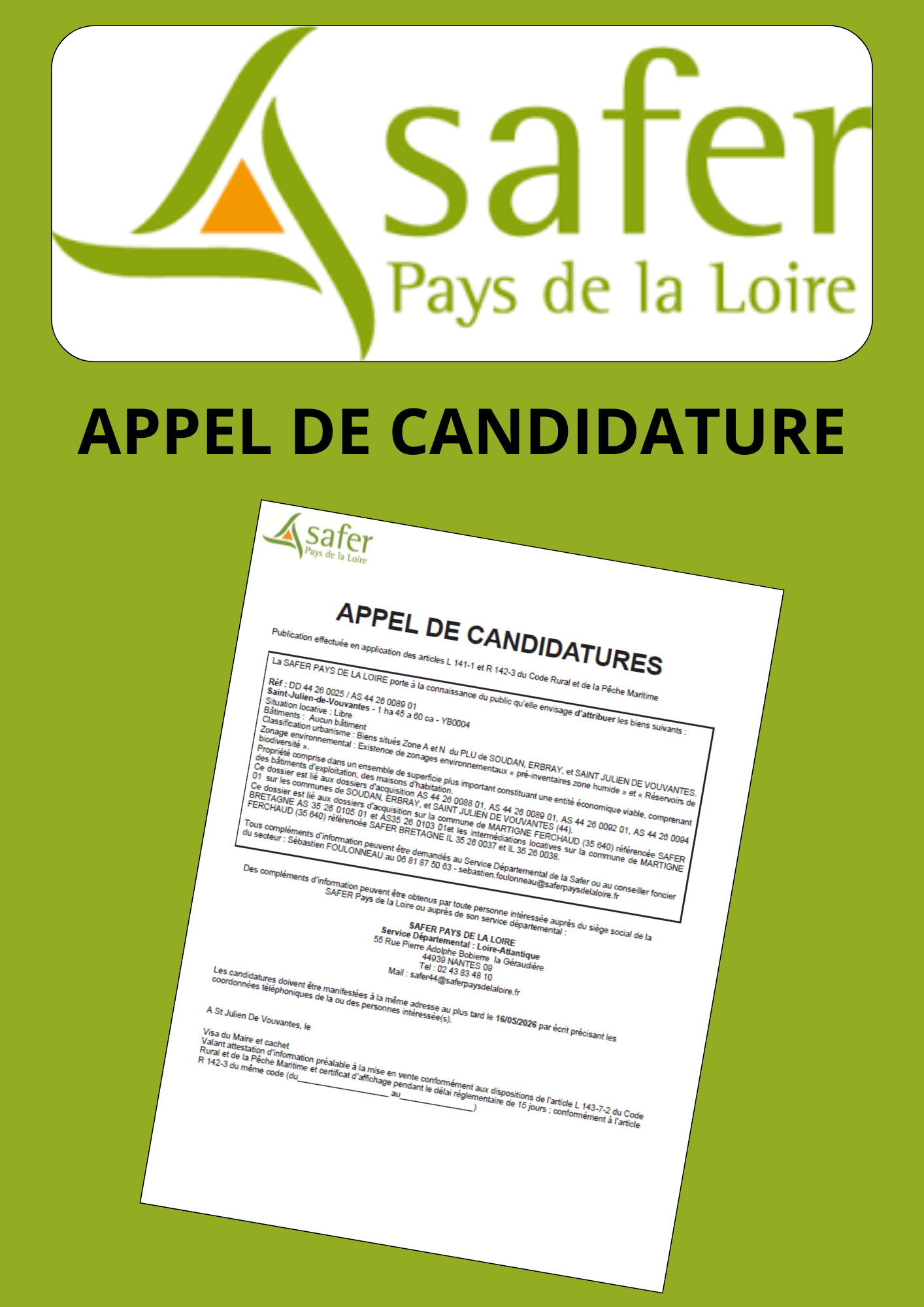 APPEL DE CANDIDATURE