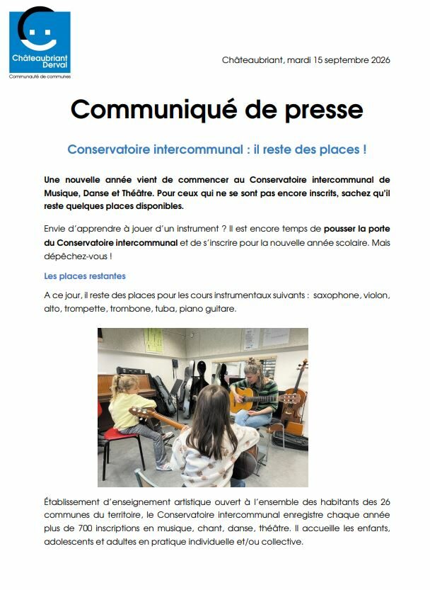 place dispo conservatoire